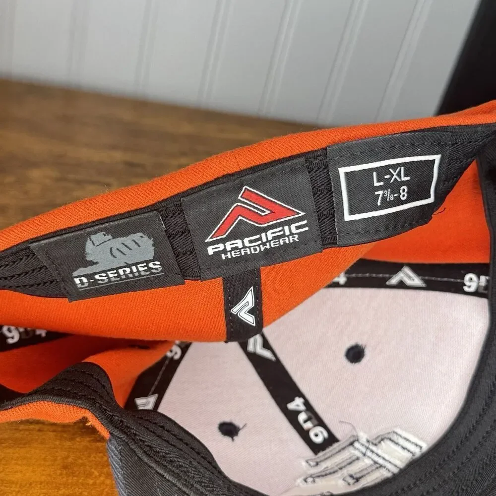 EC or CE Hat Orange & Black Hat Sz L/XL  Fitted Baseball Hat 9 Series Pacific